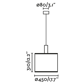 Люстра Mambo Simple черный/ротанг ø450