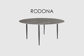 Обеденный стол RODONA CARBON MATTE стекло D140