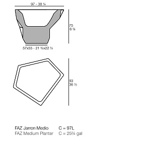 Кашпо Faz 97x93x75