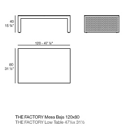 Столик The factory 120x80x40