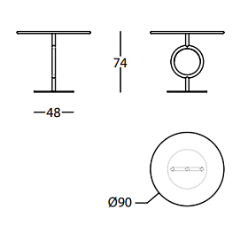 Стол Totem H74 D90 ref. 353.71.KH Чёрный цвет