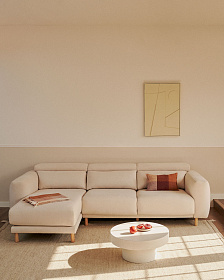 3-местный диван Singa с левым шезлонгом белого цвета 296 см