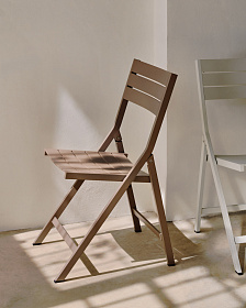 Складной садовый стул Torreta из алюминия с матовой коричневой отделкой