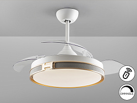Потолочный вентилятор с освещением Heron DIMABLE белый/золотой