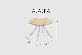 Кофейный столик Alaska TEAK NATURAL- WHITE WASH D60