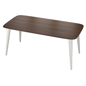Обеденный стол SEVILLA белый лак/шпон ореха 180x90