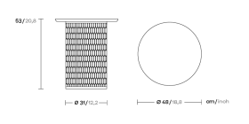 Столик Basket Ø48 тик KS1702000
