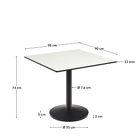 Esilda Садовый стол белого цвета с черной металлической ножкой