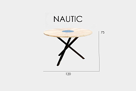 Стол обеденный круглый Nautic CARBON MATTE d120
