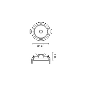 Встраиваемый светильник MINI-OPTIC БЕЛЫЙ LED CRI95 17 - 24 Вт 4000K 56º