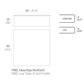 Столик Pixel 80x80x25