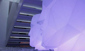 Кашпо Adan матовое светящееся LED 70см