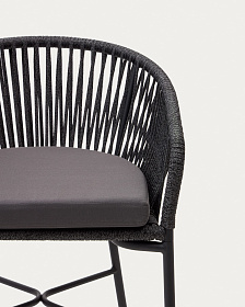 Веревочный барный стул Yanet черного цвета 80 см