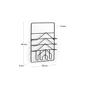 Журнальная стойка Yamine из черного металла 33 x 45 см