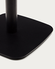 Dina Круглый стол из меламина с натуральной отделкой и черной металлической ножкой Ø 68x70 с