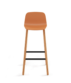 Барный стул Maarten Four Wooden Legs Counter Stool Base пластиковая низкая спинка