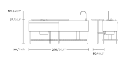 Кухонная база Double Kitchen раковина + 2 варочные поверхности KSA604600