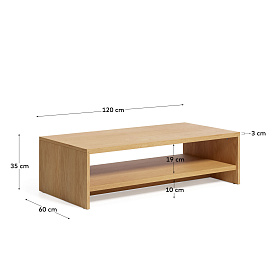 Abilen Журнальный столик из шпона дуба 120 x 60 FSC 100%