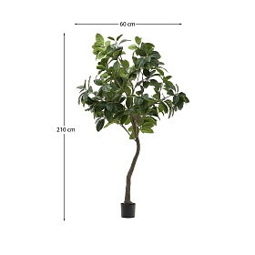 Ficus Искусственное дерево фикус в черном горшке 210 см