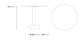 Обеденный стол Roll Ø80  KS2300400