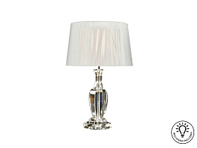 Настольная лампа Corinto стеклянная с белым абажуром