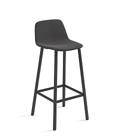 Барный стул Maarten Four Wooden Legs Bar Stool Base низкая спинка с гладкой обивкой