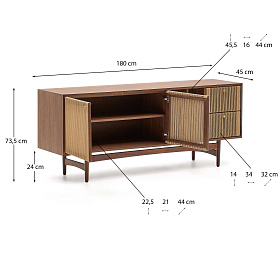 Сервант Elan 2 дверцы и 2 ящика шпон и массив ореха и шнур