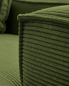3-местный угловой диван Blok в зеленом толстом вельвете 290 x 230 см