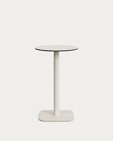Dina высокий круглый садовый стол белый с белой металлической основой Ø 60x96 см