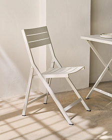 Складной уличный стул Torreta из алюминия с белой отделкой