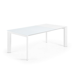 ATTA Стол 140 (200) x90 белый, стекло