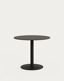 Esilda Садовый круглый стол черного цвета с черной металлической ножкой