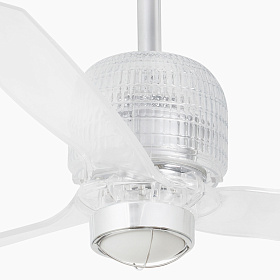 Хромированный вентилятор Deco Fan M LED с двигателем постоянного тока SMART