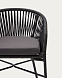 Веревочный полубарный стул Yanet черного цвета 65 см