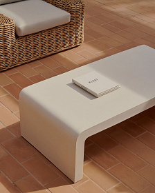 Aiguablava Журнальный столик из белого цемента 135 x 65 см