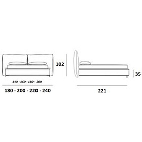Кровать с подъемным механизмом Pam SELECTION для матраса 160*200 см