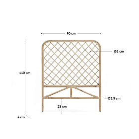 Citlalli Изголовье из ротанга с натуральной отделкой для кроватей шириной 90 см