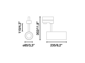 Трековый прожектор Fuga Medium белый LED CRI95 21W 3000K 