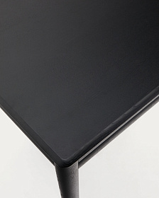 Раздвижной стол Lenon черный из шпона и массива дуба 200(280)x90
