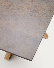 Стол Argo из фарфора Iron Moss со стальными ножками под дерево, 180 x 100
