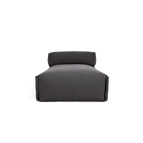 Пуф-шезлонг со спинкой  Square темно-серого цвета для садового модульного дивана 165 x101см
