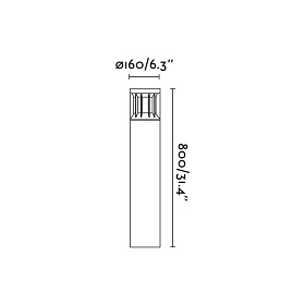 Уличный фонарь SCREEN 3000K CRI90 антрацит 360є DALI 100-240V