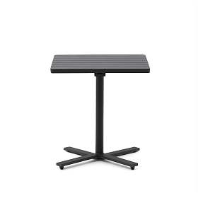 Складной уличный стол Torreta из алюминия с черной отделкой 70 x 70 см