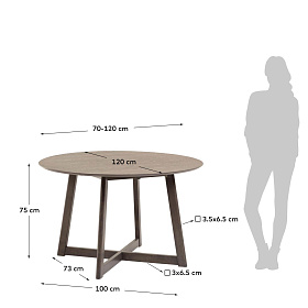 Стол круглый Maryse 120x75cm