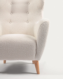 Patio Кресло из белого флиса с ножками из натурального каучука